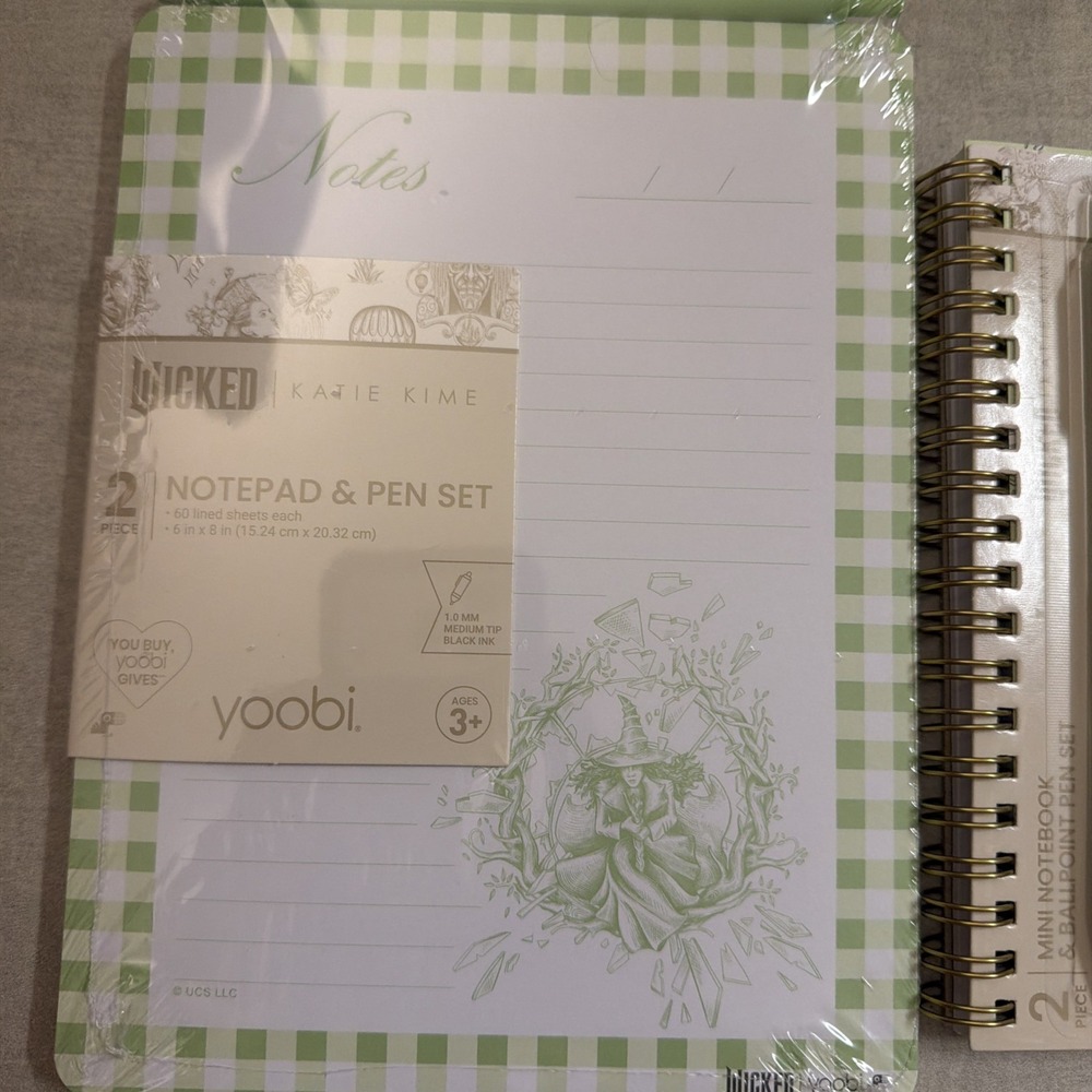 Wicked Limited Édition Yoobi Notepad Pen and Notepad w/ pen: Green Elphaba - Picture 2 of 11